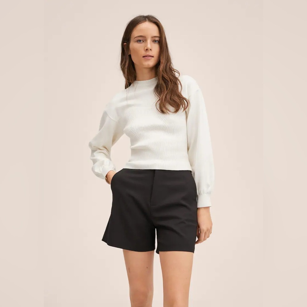 SOLD Mango Bra-effect knitted sweater in white